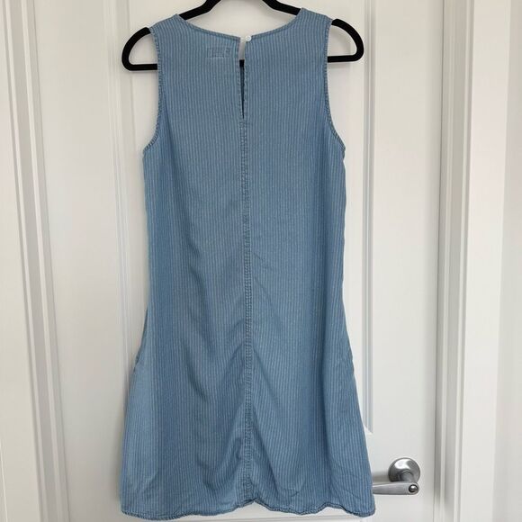 THREAD + SUPPLY | Blue Sleeveless Dress with Pockets - Picture 7 of 12